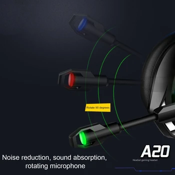 A20 PS4 Gaming Hovedtelefoner 4D Stereo RGB Marquee Hovedtelefoner Headset med Mikrofon til En/Laptop/Computer Tablet Gamer 0