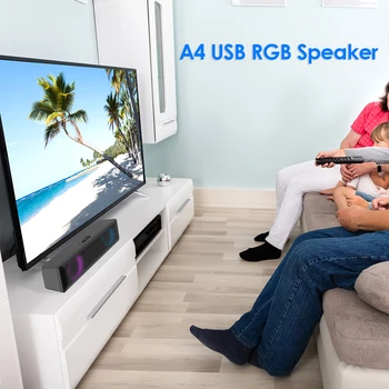 A4 6W RGB USB-Kablet Kraftig Computer, Speaker Bar Stereo Subwoofer-Bas-højttaler Surround Sound Box til PC Teater TV-Højttaleren 0