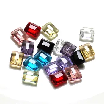 AAA 12x10mm tjekker Facetteret Krystal Firkant Perler Multi Farve Glas-Pladsen Håndværk Perler til smykkefremstilling 50stk Masse Engros 3