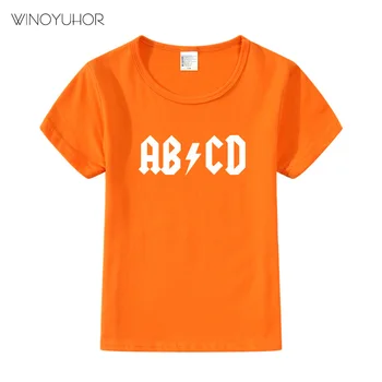 ABCD Breve Udskrive Børn Tshirt Dreng Pige T-shirt lille Barn, Børn, Tøj, Sommer Kort Ærme Toppe Tee Sjovt Tøj 4