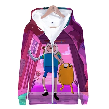 Adventure Time 3D Printet Lynlås Hættetrøjer Kvinder/Mænd Mode langærmet Hætte Sweatshirt 2019 Hot Salg Casual Streetwear Hættetrøjer 0