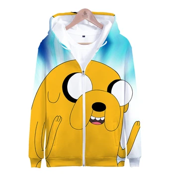 Adventure Time 3D Printet Lynlås Hættetrøjer Kvinder/Mænd Mode langærmet Hætte Sweatshirt 2019 Hot Salg Casual Streetwear Hættetrøjer 3