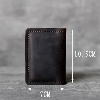 AETOO Hoved koskind Mini-Card pack Retro håndlavet læder Praktiske Klassiske Tegnebog