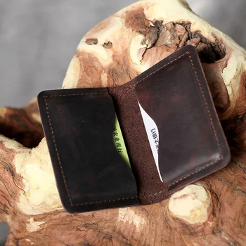 AETOO Hoved koskind Mini-Card pack Retro håndlavet læder Praktiske Klassiske Tegnebog 2