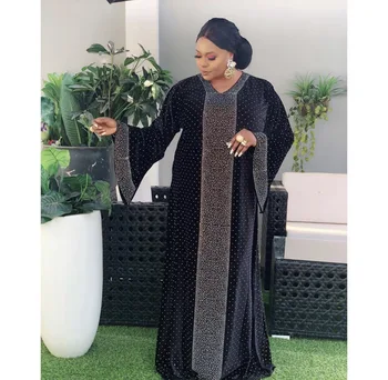 Afrikanske Kjoler til Kvinder 2020 Diamant Stribe Afrika Tøj Muslimske Lange Maxi Kjole Islamiske Marokkanske Kaftan Fashion Kjole Lady 3