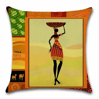 Afrikanske Mønster Abstrakt Maleri Afrika pudebetræk Dekoration hus Hjem sofa stol sæde Eksotiske gave til ven pudebetræk 0
