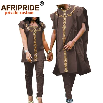Afrikanske Tøj til Kvinder og Mænd, Par Tøj Dashiki Frakker Skjorte og Bukser, 3, Stykke for Mænd 2, Stykke for Kvinder Bryllup A20C007 4918