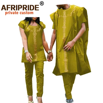 Afrikanske Tøj til Kvinder og Mænd, Par Tøj Dashiki Frakker Skjorte og Bukser, 3, Stykke for Mænd 2, Stykke for Kvinder Bryllup A20C007 1
