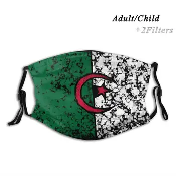 Algeriske Flag Tilpassede Design For børn, Voksne Maske Anti Dust Filter Print Vaskbar ansigtsmaske Algeriet Algerie Dz الجزائر 0