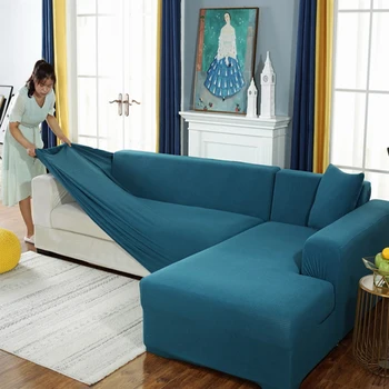 All inclusive universal elastisk sofa dække solid farve four seasons non-slip læder sofa et sæt af universelle grå grøn blå 1