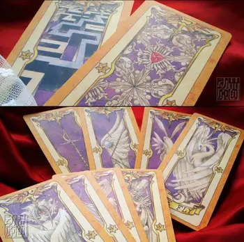 Anime 53 Stykker Cardcaptor Sakura Kort Sæt Med Guld Clow Bog, Tarot-Kort Ny i Æske 3