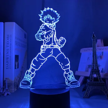 Anime Min Helt den Akademiske verden Shoto Todoroki Ansigt Design Led Nat Lys Lampe for Børn Barn Drenge Soveværelse Indretning Akryl Bord Lampe Gave 4