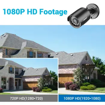 ANNKE 1080P HD-TVI Sikkerhed Kamera 4STK 2MP Bullet Kit Udendørs Vindtæt Boliger 66ft Super Night Vision Smart IR CCTV Kamera 2