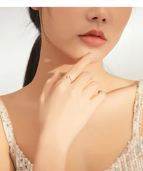 Anomokay Ægte 925 Sterling Sølv Bølge Finger Ringe til Kvinder Minimalistisk koreansk Stil, Fine Smykker Bague for Party Gave 1