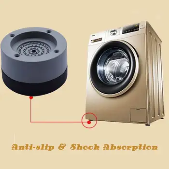 Anti-slip Og Støj-reducerende Vaskemaskine Fødder skridsikre Måtter Køleskab Anti-vibrations-pad 2/4stk Køkken, Badeværelse Mat 1