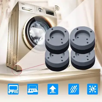 Anti-slip Og Støj-reducerende Vaskemaskine Fødder skridsikre Måtter Køleskab Anti-vibrations-pad 2/4stk Køkken, Badeværelse Mat 4