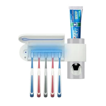 Antibacteria UV tandbørsteholder Automatisk Tandpasta Dispenser Sterilisere Hjem Renere Sterilisere Badeværelse Tilbehør Sæt 4