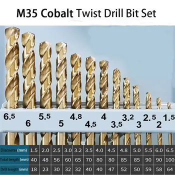 AOBEN 13/19PCS HSS Titanium Twist Drill Bit Sat til Metal, Træ elektrisk værktøj, Tilbehør Runde Skaft Belagt 1.0 mm-10 mm 1