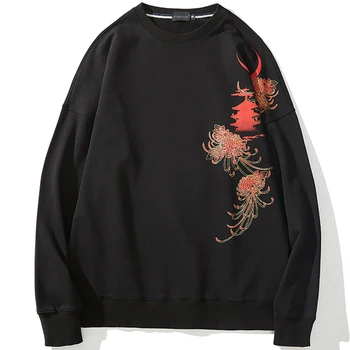 Aolamegs Sweatshirt Mænd Japansk Retro Samurai Print Harajuku Pullover Mode Afslappet Baggy Hættetrøjer Hip Hop Streetwear Efteråret 12415