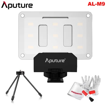 Aputure Amaran AL-M9 CRI95+ Mini LED Video Light På-Kamera Fyld Lys med Mini Stativ Lys Stå og Pergear af rensesæt 3
