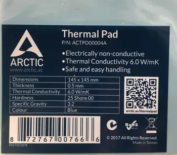 ARCTIC AC Termisk pad 6.0 W/mK 0,5 mm Høj Effektiv termisk ledningsevne ægte Arktiske Termisk pad 0