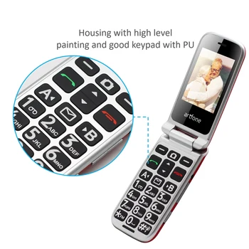 Artfone C10 Flip Store Knap Mobiltelefon,Senior Mobiltelefon med Oplader og Stor Skærm for Ældre(2G) 5