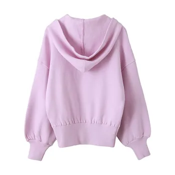 Artsnie Streetwear Oversize Sweatshirts Kvinder Vinteren 2020 Hætteklædte Langærmet Trøjer Strikket Lommer Pink Sweatshirts Mujer 0