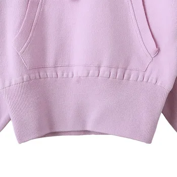 Artsnie Streetwear Oversize Sweatshirts Kvinder Vinteren 2020 Hætteklædte Langærmet Trøjer Strikket Lommer Pink Sweatshirts Mujer 2