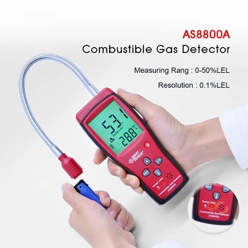 AS8800A Brændbar Gas Lækage Detektor Naturgas Kul Metan Giftige Tester Air Quality Monitor Analyzer Automotive Lækage 9008