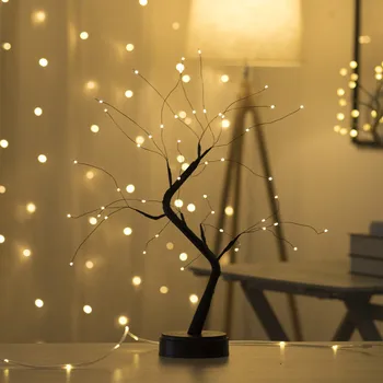 Atmosfære LED Fe Night Lights juletræ Ved siden af Bordet Lampe for Kids soveværelse Glimt lys, Home Decor Ferie Mini Lampe 2