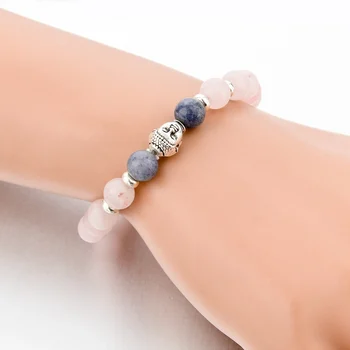 ATTRACTTO NYE Mode 8mm Pink Naturlige Sten perler Armbånd Armbånd Smykker Elastisk Buddha Armbånd til Kvinder Bijoux SBR150249 4