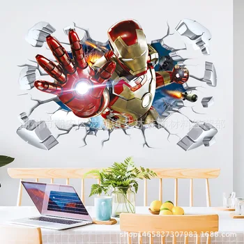 Autentisk Disney Avengers Iron Man 3D Stereo Mærkat Helt selvklæbende Wall Sticker Dekorative Maleri 0
