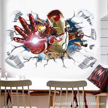Autentisk Disney Avengers Iron Man 3D Stereo Mærkat Helt selvklæbende Wall Sticker Dekorative Maleri 3