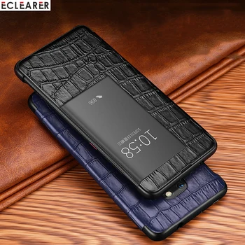 Auto Sleep-Wake Smart Flip Case Til Huawei Mate 20 Pro Lite RS Porsche Design Luksus Slank Ægte Krokodille Læder Cover 5