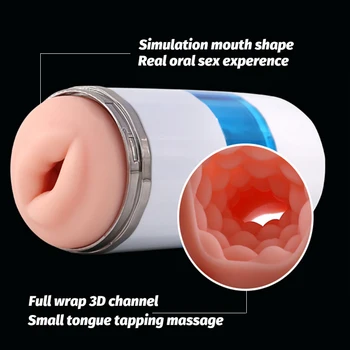 Automatisk Rotation Masturbator Deep Throat Oral Sex Legetøj Til Mænd Forsinkelser Træner Penis Glans Motion Male Masturbation Cup 0