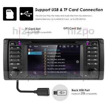 Autoradio IPS Android10 4G WIFI 64G-USB Bil DVD-Afspiller Til BMW X5 E53 E39 GPS stereo audio navigation mms-tv med styreenhed