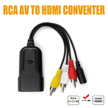 AV til HDMI Konverter set-top-boks computeren til TV kabel-tre-farve RCA Male HD 1080P 4