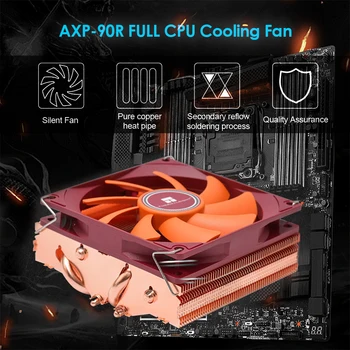 AXP-90I/90R FULD CPU-Køler for Intel LGA 115X 1150 1151 1155 1156 AMD AM4 CPU Luft Køler med 4 Heatpipes 90mm Sil 0