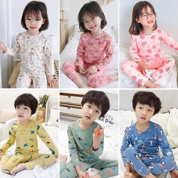 Baby Pyjamas Sæt Kids Pyjamas Børn Nattøj Drenge Piger Dyr Pyjamas Pijamas Bomuld Nattøj Tøj, børnetøj 2-10Y 1