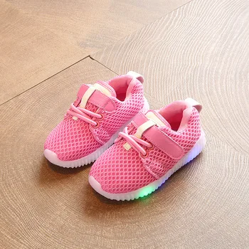 Baby Sko Børn Efteråret Børn Lette Sko Dreng Sneakers Led Lys For Den Lille Pige Sport Sko Hvid Sort Pink 1 2 3 4 5 6 År 5