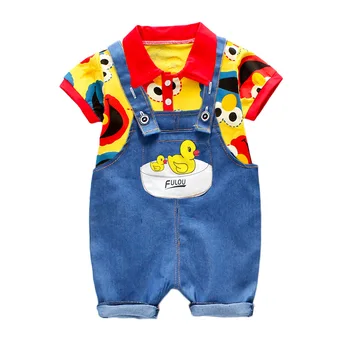 Baby Tøj Tegnefilm Dreng Sommeren Kits 1 2 3 4 Års Mode Kid Drenge, Piger, Tøj, T-Shirt Bib Shorts Tøj Barn Kostume