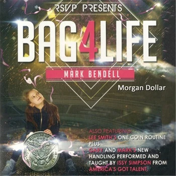 Bag4Life (1 Morgan Dollar og DVD -) ) Magic Tricks Satge Tæt Op Magia Sjov Mønt Anal Taske Magie Illusion Gimmick Rekvisitter 1