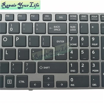 Baggrundsbelyst engelsk laptop tastatur til Toshiba Tecra Z50 Z50-En Z50-A1502 Z50-A1510 OS layout Udskiftning Tastaturer grå ramme 2
