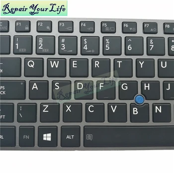 Baggrundsbelyst engelsk laptop tastatur til Toshiba Tecra Z50 Z50-En Z50-A1502 Z50-A1510 OS layout Udskiftning Tastaturer grå ramme 3