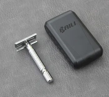 BAILI barberskraber-Krom-Legering Top kvalitet med Pakning Splint Skru De To-sidet tårn Manual razor Intimbarbering 4