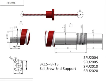 Ballscrew SFU2005-enhver længde 100mm til 1150mm kuglespindel med bolden møtrik Ende CNC Bearbejdede dele 2