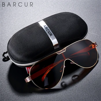 BARCUR Kørsel Polariserede Solbriller Mænd Brand Designer solbriller For Manden Sport-Brillerne UV400 2