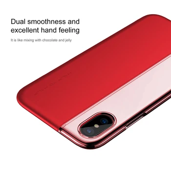 Baseus Phone Case for iPhone X Skinner Kreative Splejsning Design-Anti-fingeraftryk Beskyttelse Dække Sagen Rød Guld 0