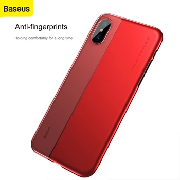 Baseus Phone Case for iPhone X Skinner Kreative Splejsning Design-Anti-fingeraftryk Beskyttelse Dække Sagen Rød Guld 3