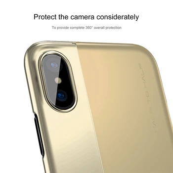 Baseus Phone Case for iPhone X Skinner Kreative Splejsning Design-Anti-fingeraftryk Beskyttelse Dække Sagen Rød Guld 4